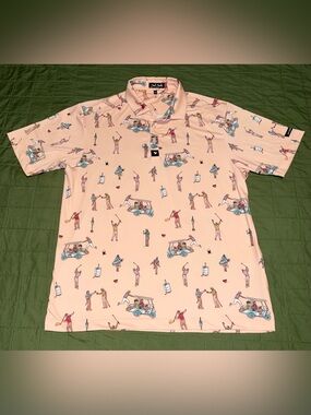 Bad Birdie Core Performance Golf Polo-The Boys/Frosty Petal Men’s Size-L